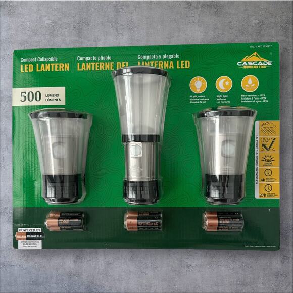 Cascade Mountain Tech 500 Lumens  Mini LED Pop Up Lantern 3pk - Picture 3 of 4
